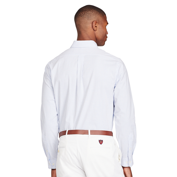 Regent Blue/White Performance Seersucker Shirt Polo Golf 4