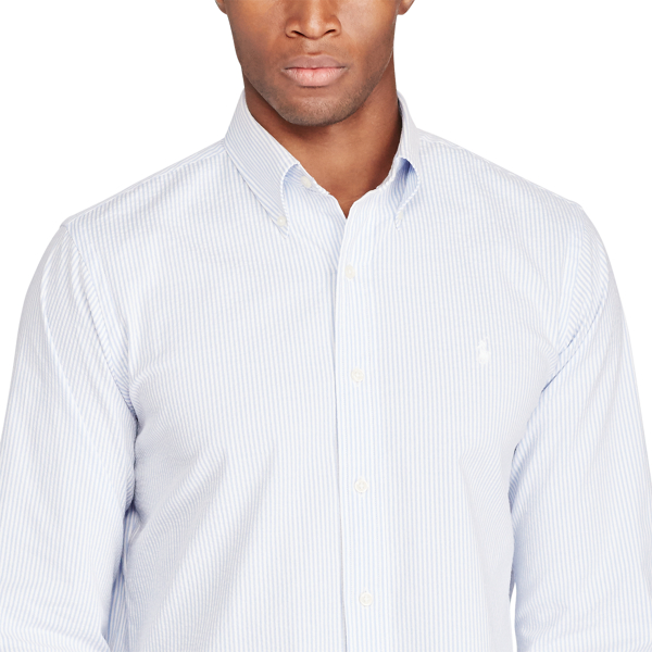 Regent Blue/White Performance Seersucker Shirt Polo Golf 5