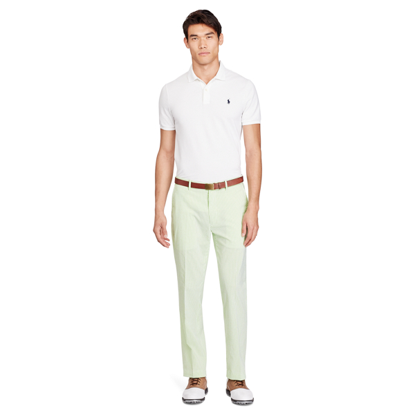 Flo Ultra Lime/Pure White Classic Fit Seersucker Pant Polo Golf 3