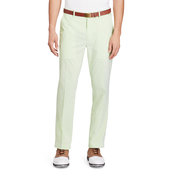 Flo Ultra Lime/Pure White Classic Fit Seersucker Pant Polo Golf 4