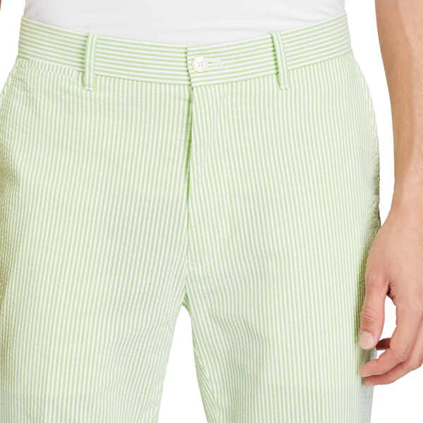 Flo Ultra Lime/Pure White Classic Fit Seersucker Pant Polo Golf 6