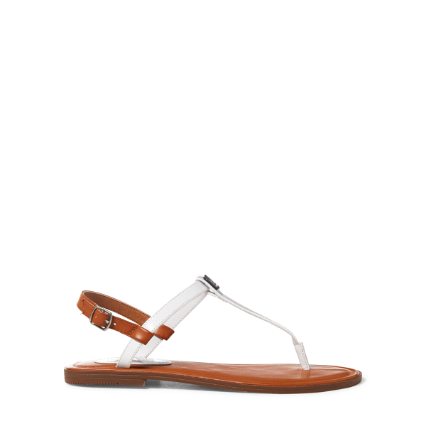 White Patent - Silver Gala Patent T-Strap Sandal Junior 2