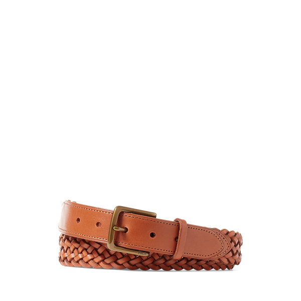 Braided Vachetta Leather Belt for Men Ralph Lauren CH