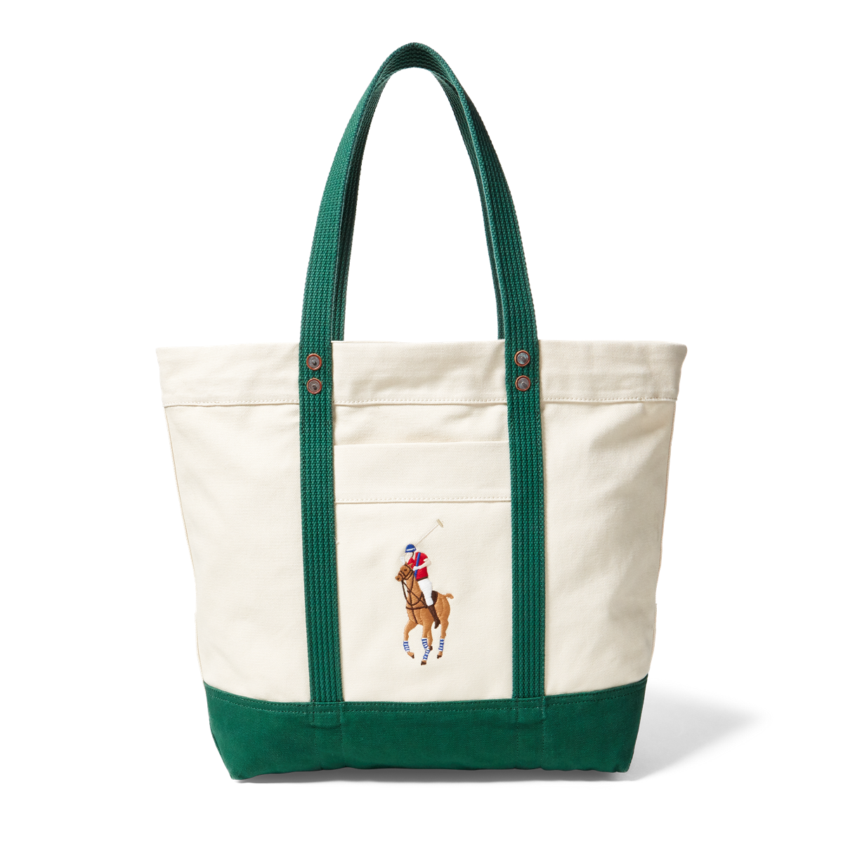 トートバッグ RALPH LAUREN Big Pony Cotton Canvas Tote Polo Ralph Lauren Light Blue Big Pony Zip Cotton Canvas Tote