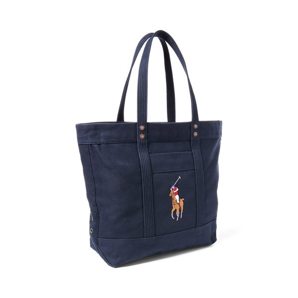 Navy Canvas Big Pony Tote Polo Ralph Lauren 2