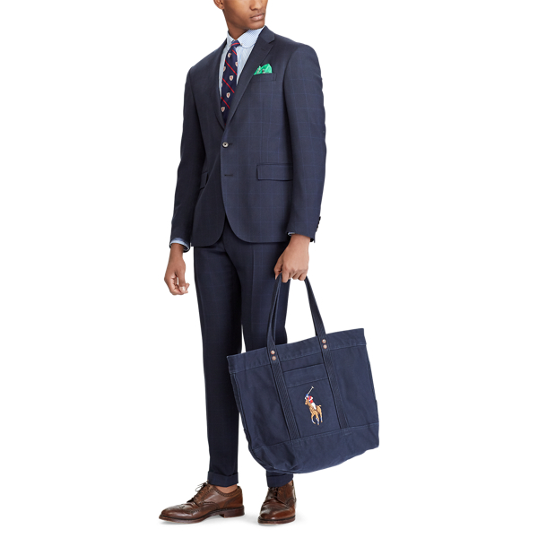 Navy Canvas Big Pony Tote Polo Ralph Lauren 5