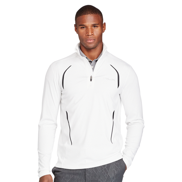 PURE WHITE/POLO BLACK Stretch Jersey Pullover RLX Golf 3