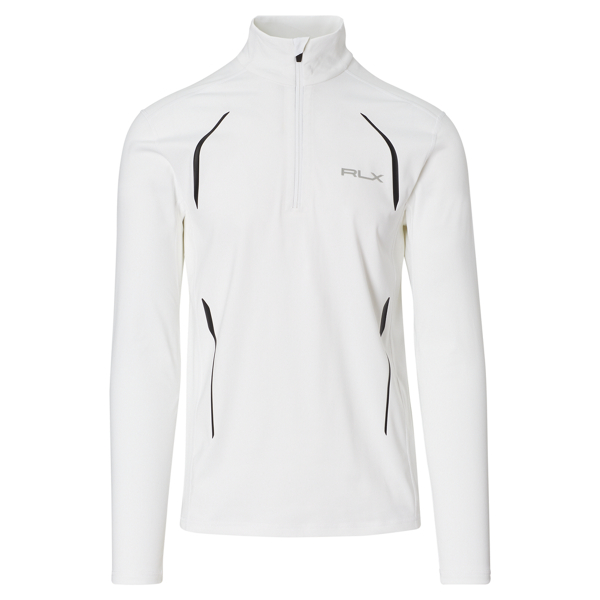 PURE WHITE/POLO BLACK Stretch Jersey Pullover RLX Golf 1