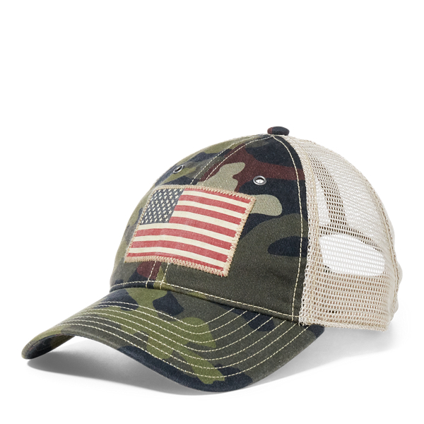 Camo-Print Twill Trucker Hat