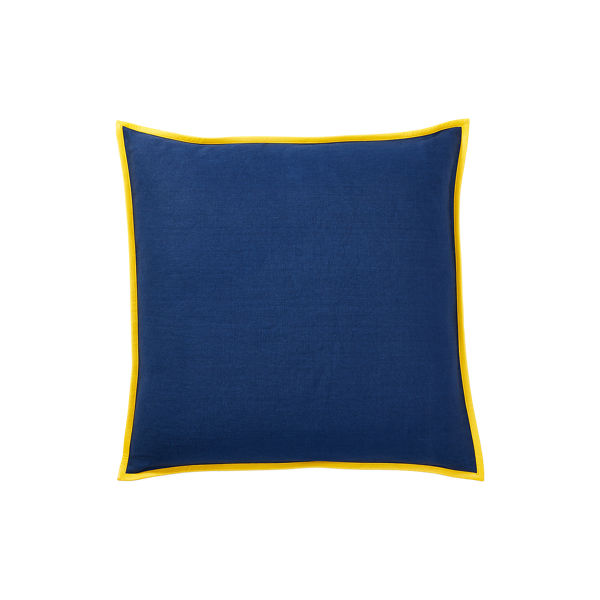 Navy And Yellow Belvedere Linen Throw Pillow Ralph Lauren Home 1