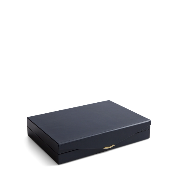Jeu de backgammon Sophie en cuir Ralph Lauren Home en Bleu marine 2