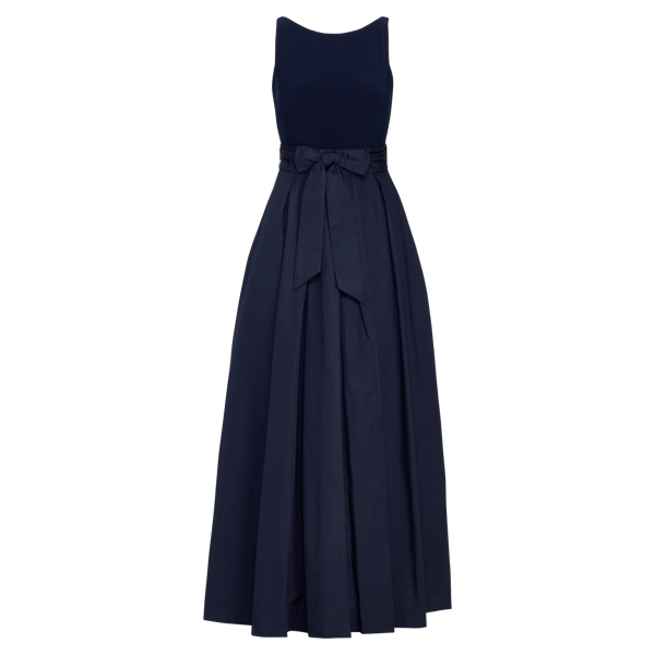 Jersey-Taffeta V-Back Gown Lauren 1