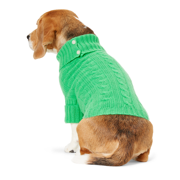 Green Bean Cable Cashmere Dog Sweater Ralph Lauren Pet 2