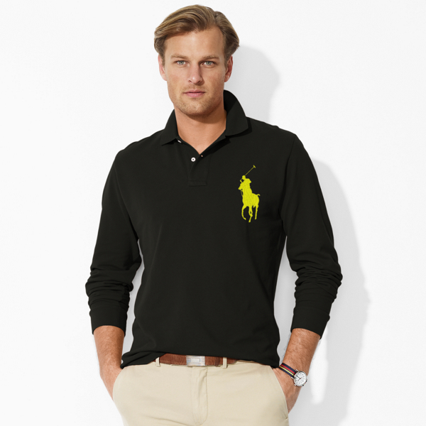 Polo Black Classic Fit Mesh Polo Shirt Polo Ralph Lauren 1