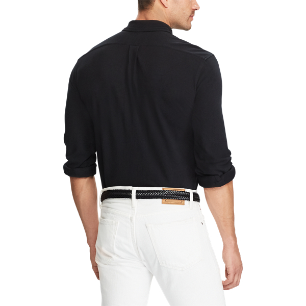 Black Cotton Mesh Shirt Big & Tall 4