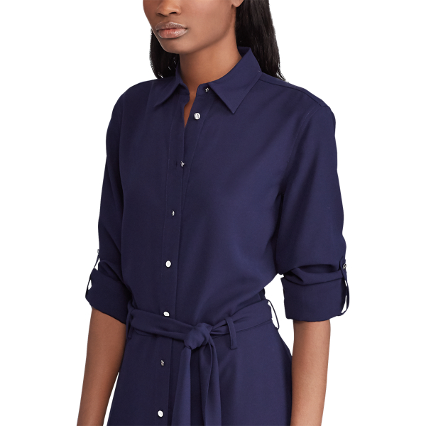 Navy Fit-and-Flare Shirtdress Lauren 4