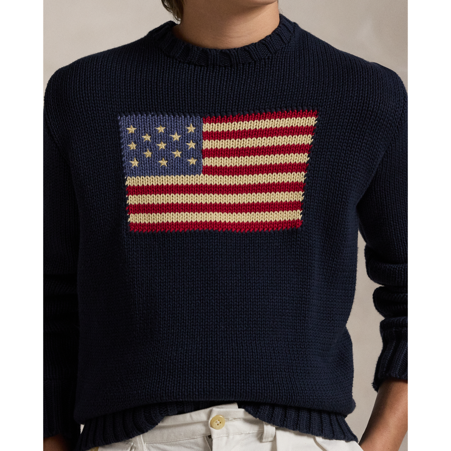 Детский свитер Ralph Lauren The Iconic Flag, цвет: Тёмно-зелёный тёмно-синий — фото 3
