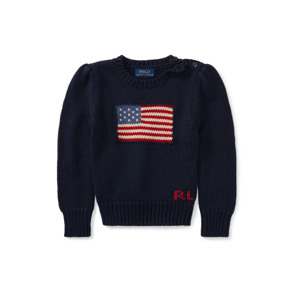 Flag Cotton Crewneck Sweater