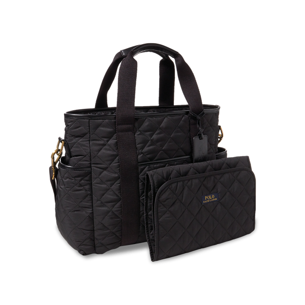 Black Quilted Diaper Bag Baby 1