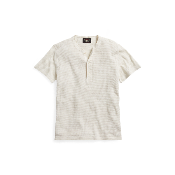 Waffle Knit Short Sleeve Henley Shirt Ralph Lauren