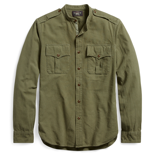 Cotton Jacquard Military Shirt