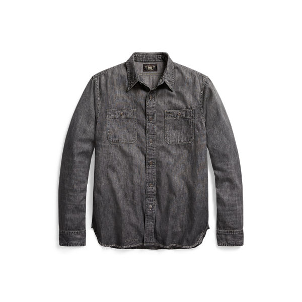 Black And White Denim Workshirt RRL 1