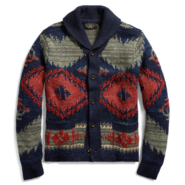 Ralph purchases Lauren Hand Knit Wool Cardigan Sweater