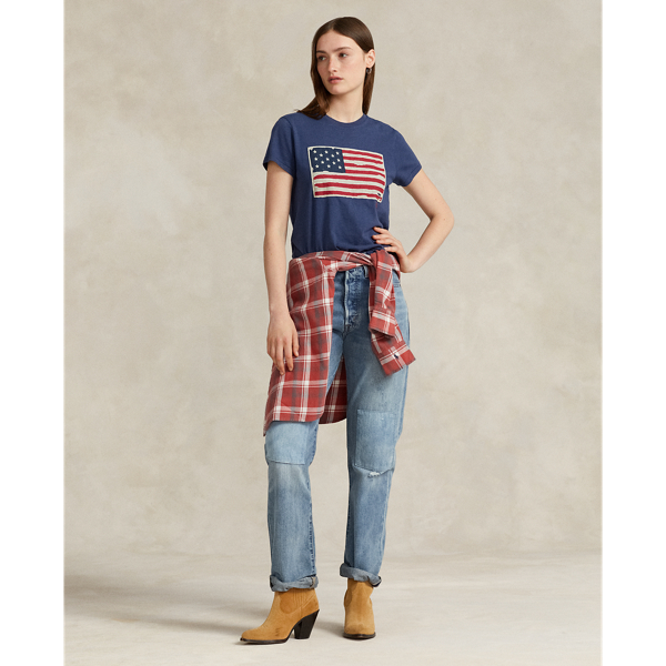 Jersey-T-Shirt mit Flagge Polo Ralph Lauren in Blau 4