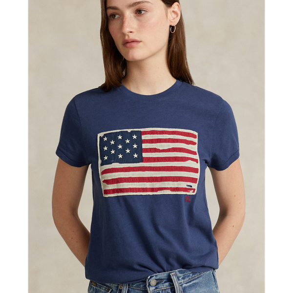 Jersey-T-Shirt mit Flagge Polo Ralph Lauren in Blau 6