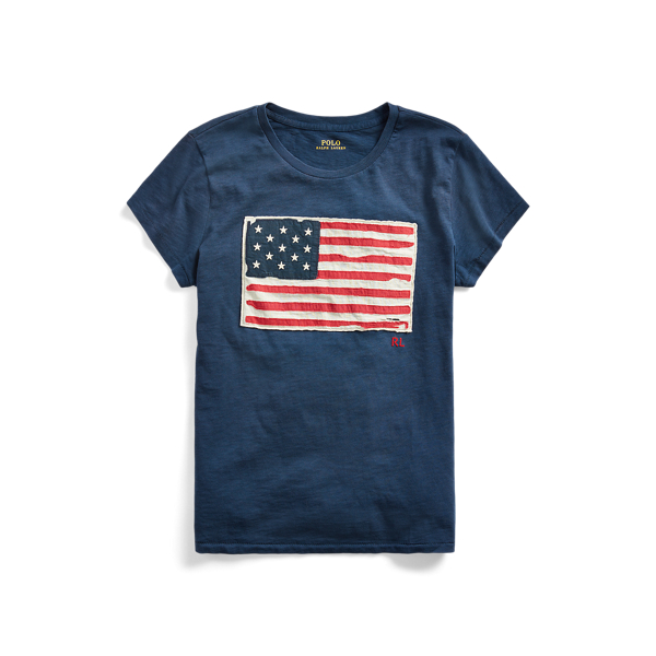 Jersey-T-Shirt mit Flagge Polo Ralph Lauren in Blau 2
