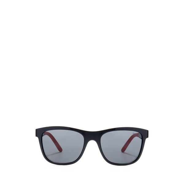 Shiny Black Rubberized Square Sunglasses Polo Ralph Lauren 2
