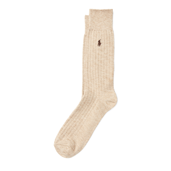 Tan Rib-Knit Trouser Socks Polo Ralph Lauren 1
