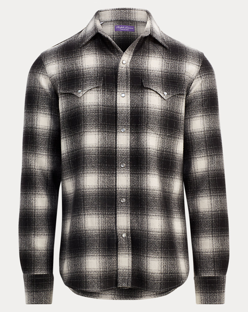 Plaid Cashmere Western Shirt Plaid Cashmere Western Shirt