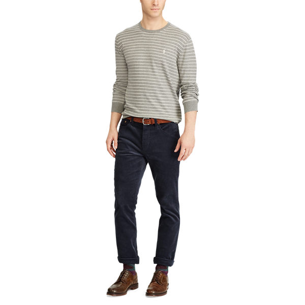 Grey Heather/Herbal Striped Cotton Sweater Polo Ralph Lauren 2