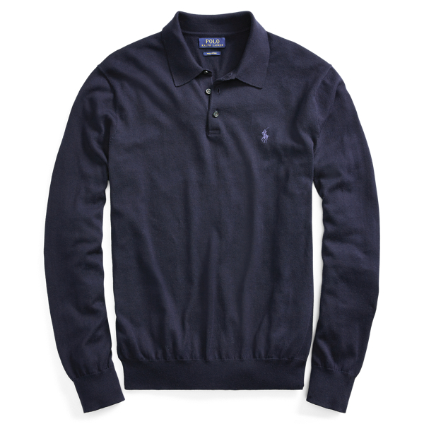 Hunter Navy Polo-Collar Cotton Sweater Polo Ralph Lauren 2