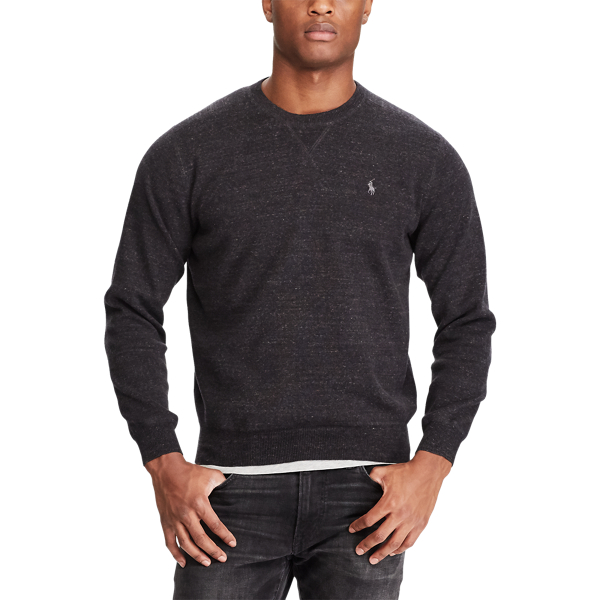 Polo Black Heather Cotton Crewneck Sweater Polo Ralph Lauren 3