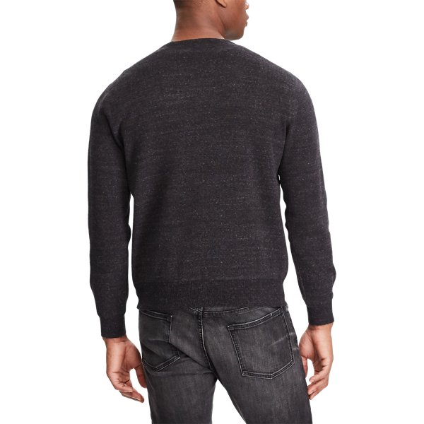 Polo Black Heather Cotton Crewneck Sweater Polo Ralph Lauren 4