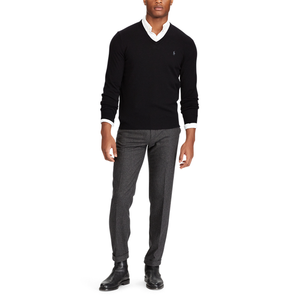 Wollpullover mit V-Ausschnitt Polo Ralph Lauren in Black 3