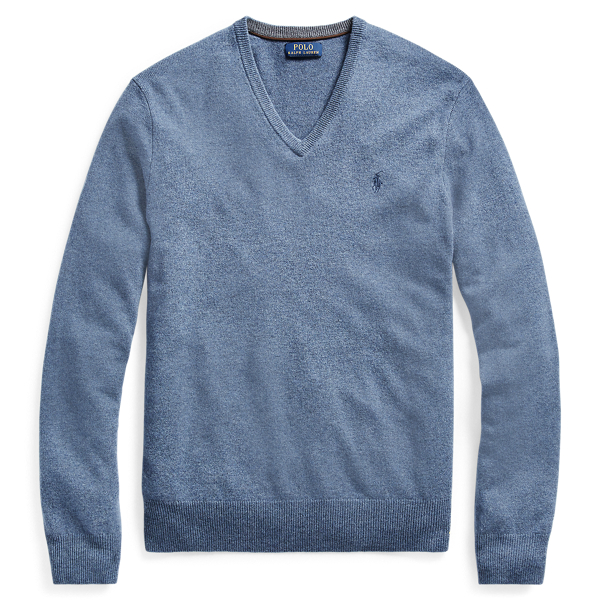 Supply Blue Heather Wool V-Neck Sweater Polo Ralph Lauren 1