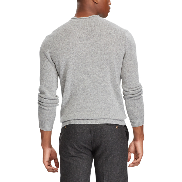 Uniform Grey Heather Washable Cashmere Sweater Polo Ralph Lauren 4