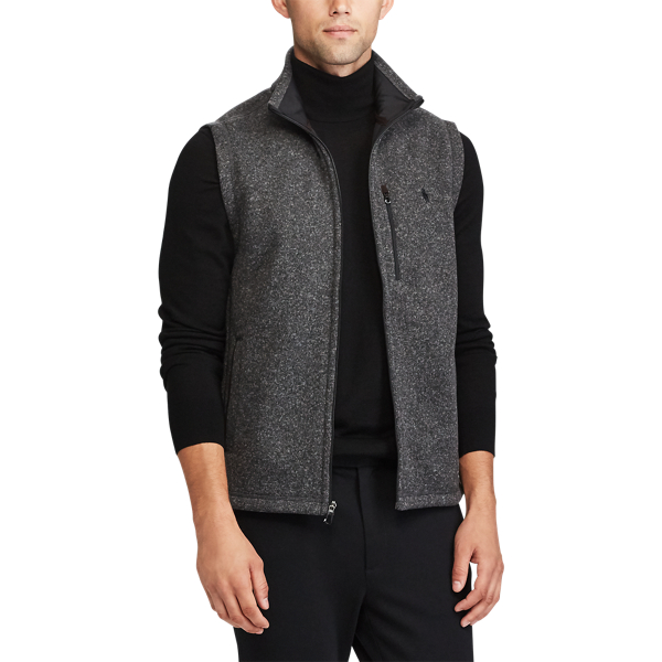 Windsor Heather Fleece Mockneck Vest Polo Ralph Lauren 3