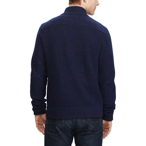 Medieval Blue Heather Wool-Blend Skeet Cardigan Polo Ralph Lauren 5