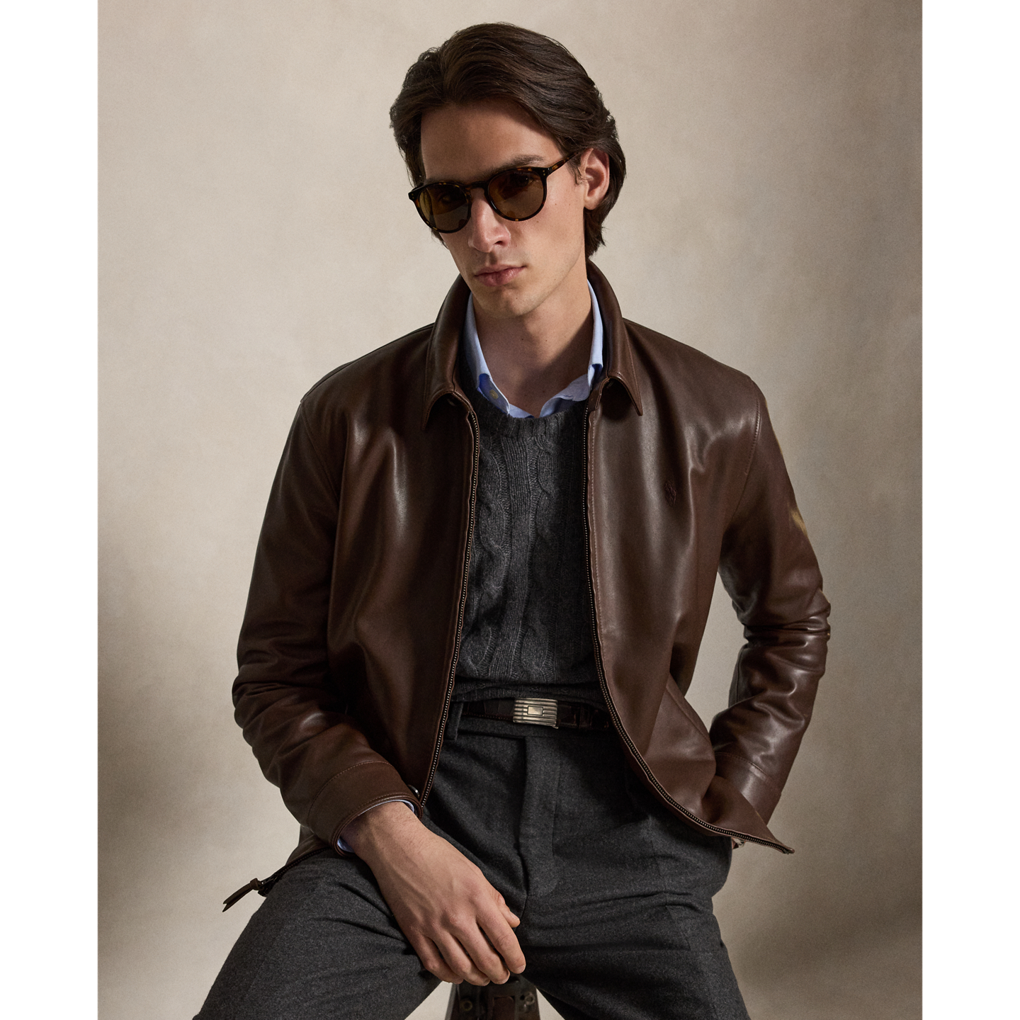 Мужская куртка Polo Ralph Lauren The Bayville Leather, цвет: Коричневый — фото 5
