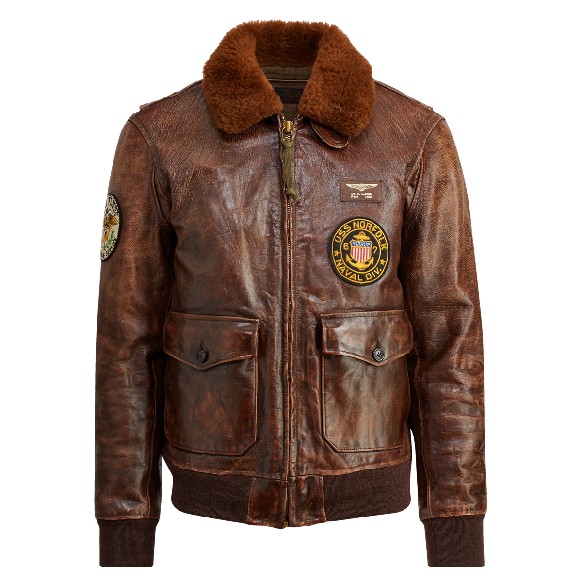 Leather bomber jacket ralph lauren online