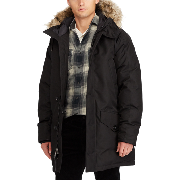 Black Faux-Fur-Trim Down Parka Polo Ralph Lauren 3