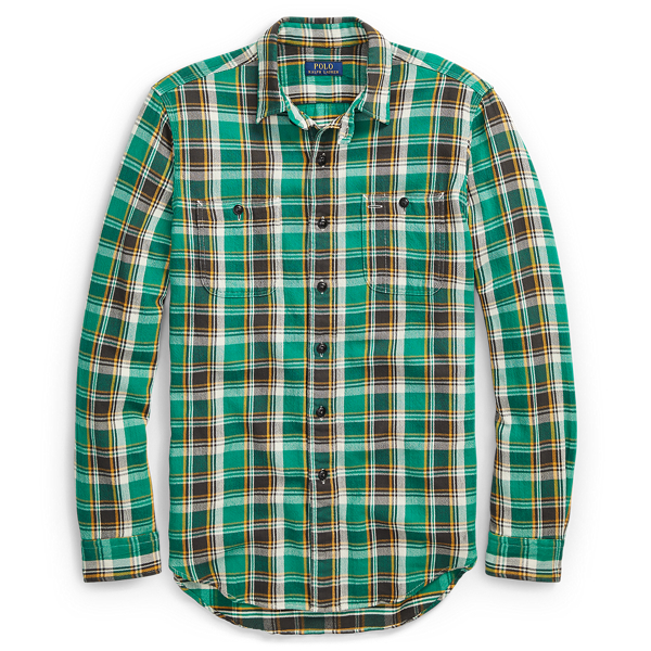 Sail Green/Yellow Multi Classic Fit Cotton Workshirt Polo Ralph Lauren 2