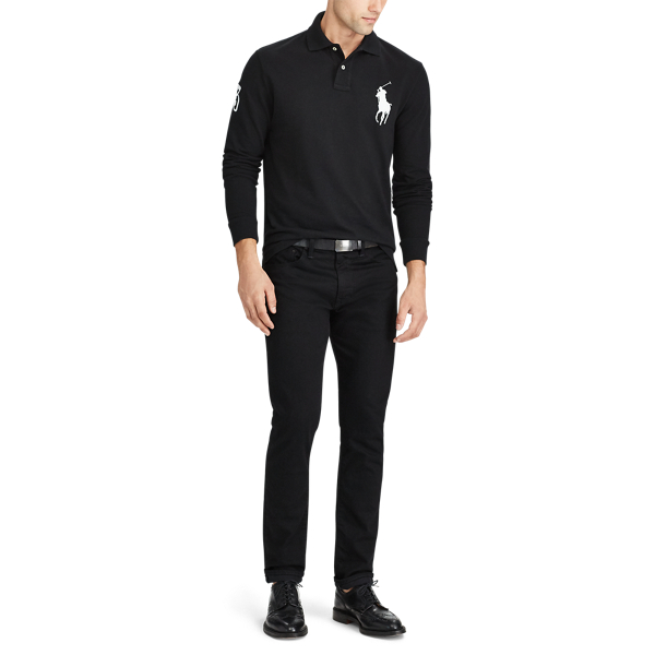 Polo Black Custom Slim Fit Mesh Polo Polo Ralph Lauren 2