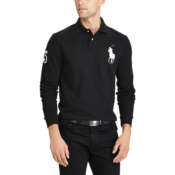 Polo Black Custom Slim Fit Mesh Polo Polo Ralph Lauren 3