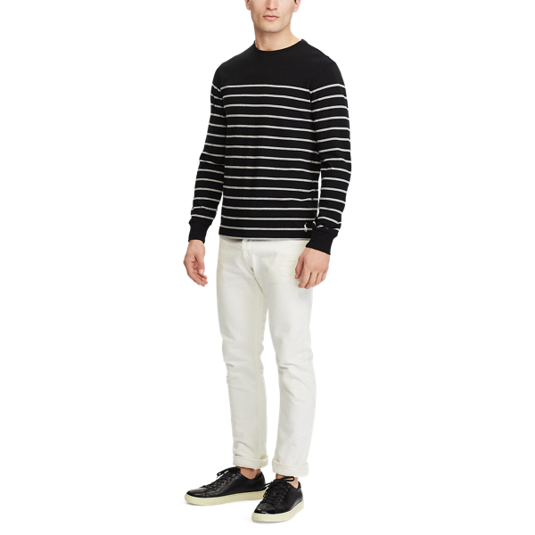 Black/Andover Heather Striped Cotton Jersey Pullover Polo Ralph Lauren 2