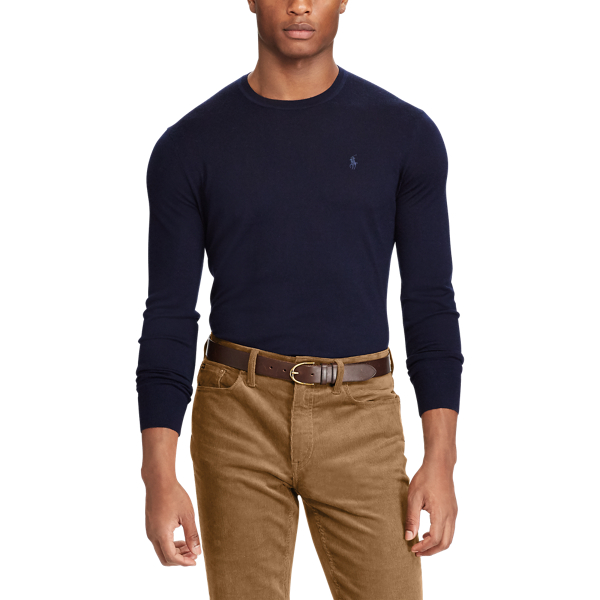Hunter Navy Washable Merino Wool Sweater Polo Ralph Lauren 3